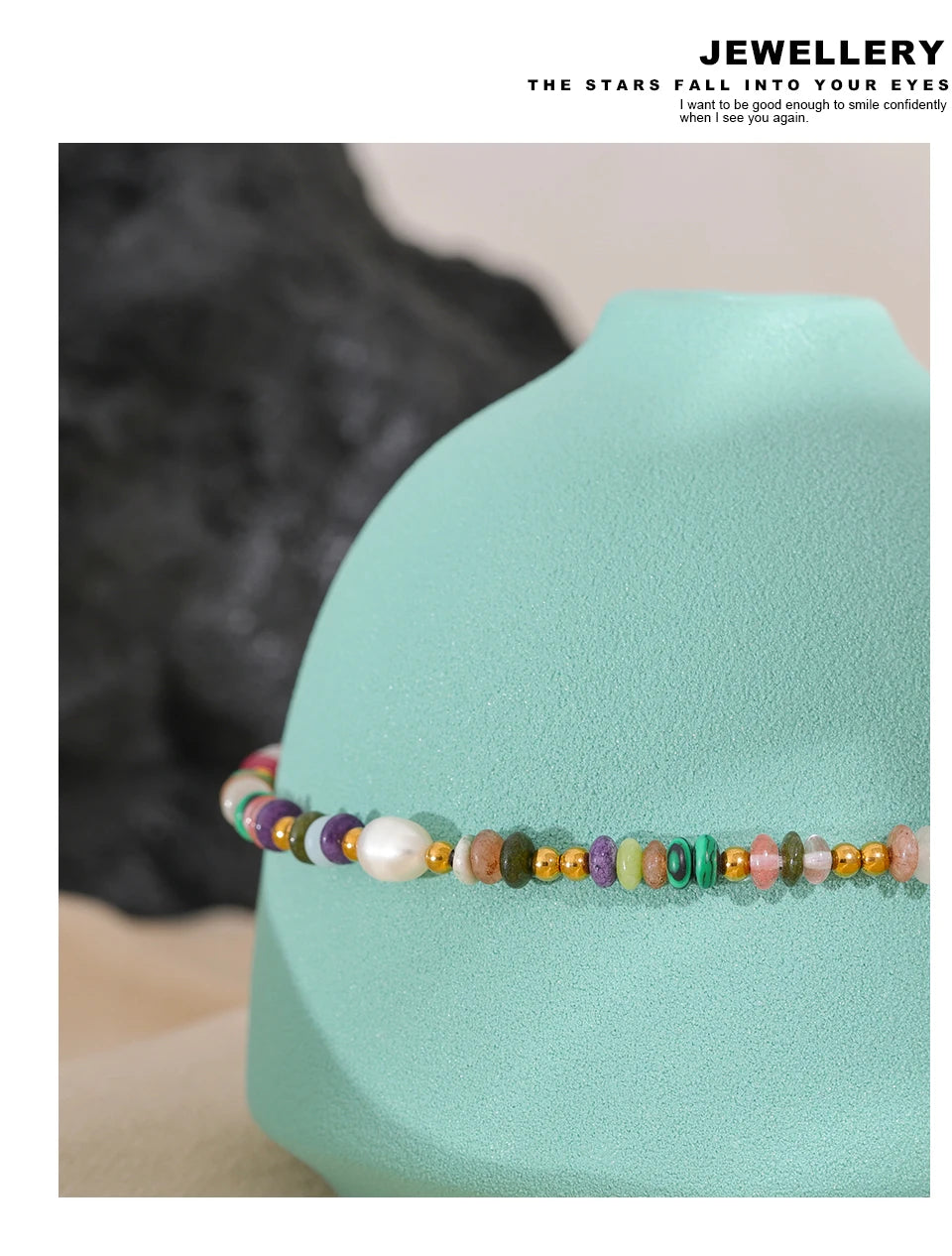 Natural Pearl Stone Boho Necklace