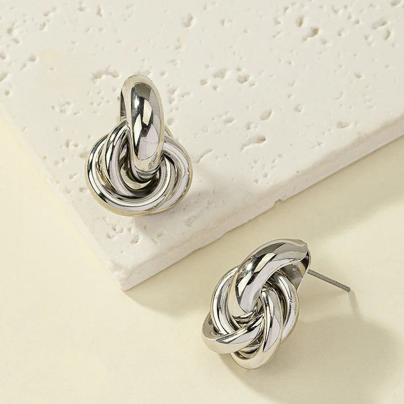 Twisted Corkscrew Gold Silver Hoop Earrings Jewelry