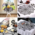Halloween Black Lace Placemat Happy Halloween Party Decorations 2024 For Home Spider Web Tablecloth Kitchen Dining Table Covers - Charlie Dolly