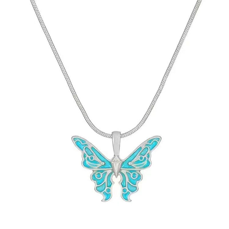 Trendy Barbie Princess Pearl Enamel Butterfly Choker Necklace For Women Holiday Party Gift Fashion Jewelry Accessories N049