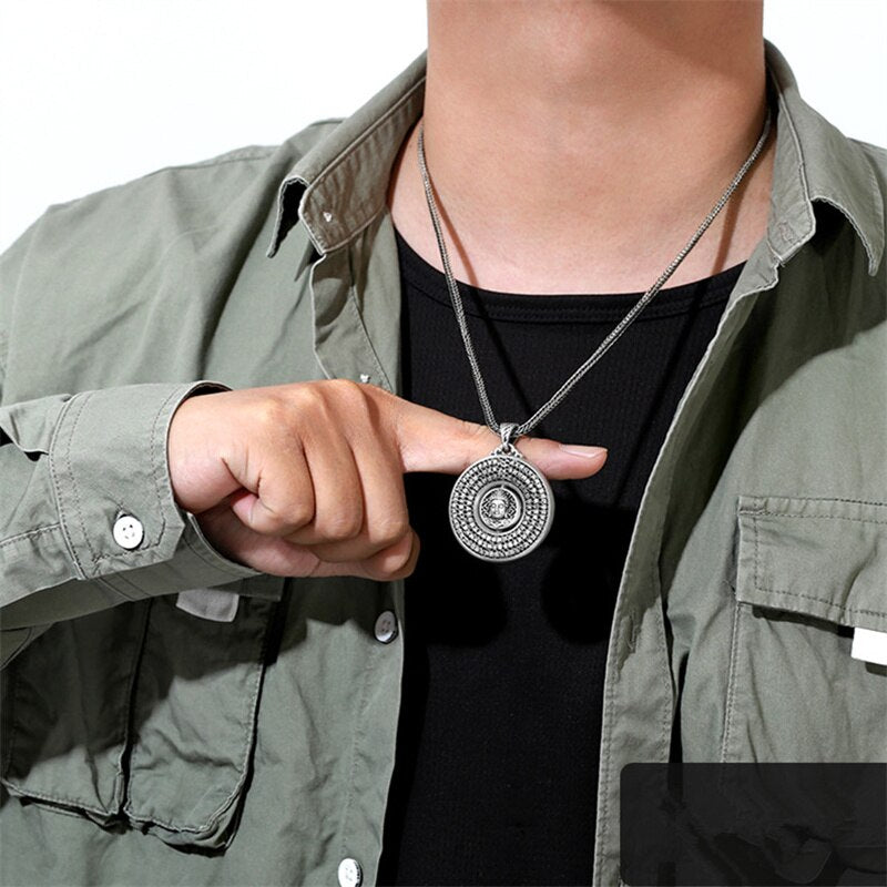 Blessing Heart Sutra Buddha Pendant For Women Men Jewelry Rotatable Tathagata Paramita Scriptures Necklace Male Accessories - Charlie Dolly