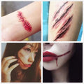 Halloween Temporary Tattoo Sticker Waterproof 3D Bite Mark Zombie Acars Wound Tattoo Sticker Halloween Party Cosplay Makeup Prop - Charlie Dolly