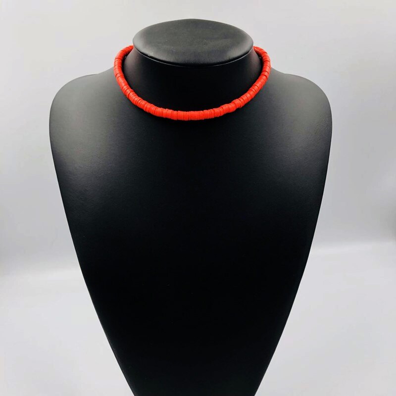 Donarsei New Fashion Colorful Clay Choker Necklace For Women Bohemian Adjustable Soft Pottery Collar Necklace Boho Jewelry