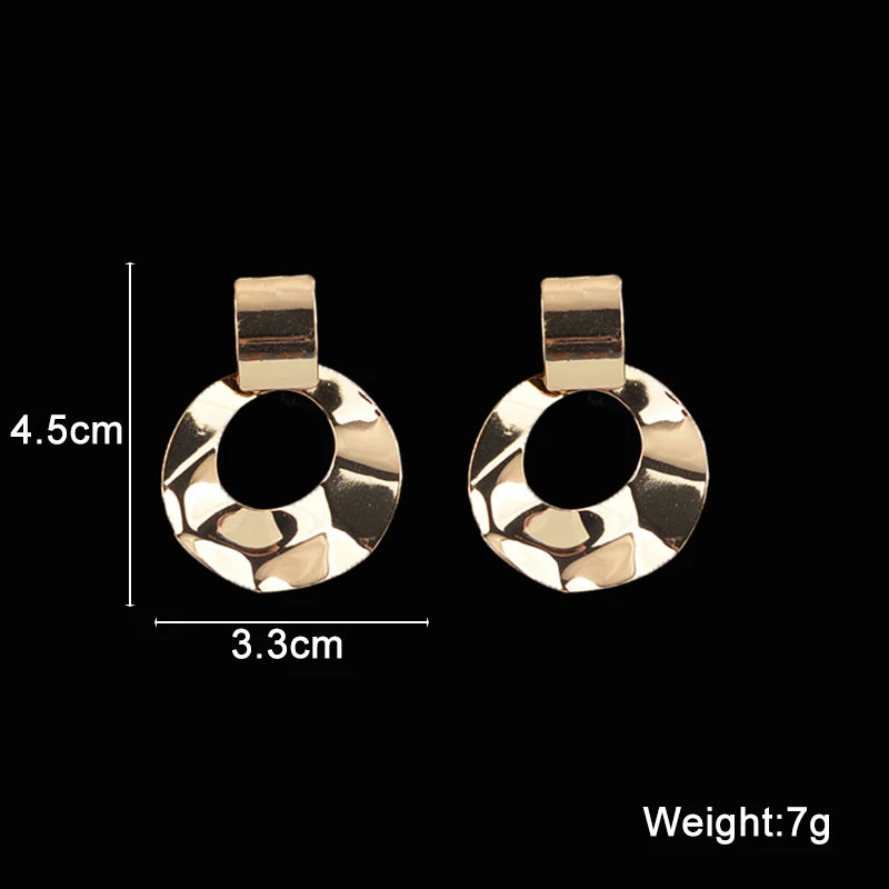 Twisted Gold Metal Geometric Dangle Earrings Jewelry