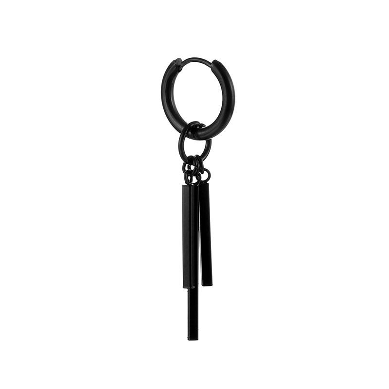 Fashion Gothic Street Hip Hop Stick Stainless Steel Black Drop Earrings For Women Men Ear Jewelry Pendant Cool Eardrop Zoro