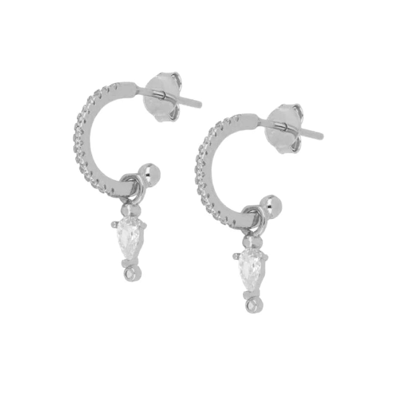 Gold Plated Hoop Stud Ear Cuff Earrings Set Jewelry