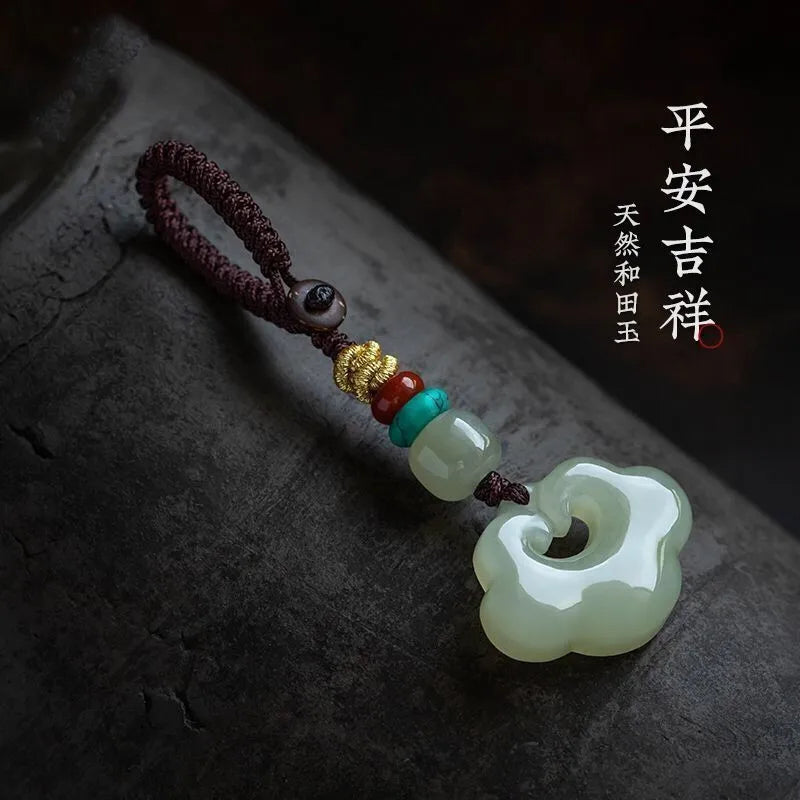 Certified Hotan Black Jade Auspicious Clouds Pendant Necklace, Natural Talisman