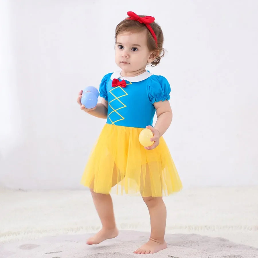 Baby Romper Tutu Dress with Headband Infant Baby Girl Princess Clothes Cute Design Kids Dress Halloween Party Costumes Outfit - Charlie Dolly