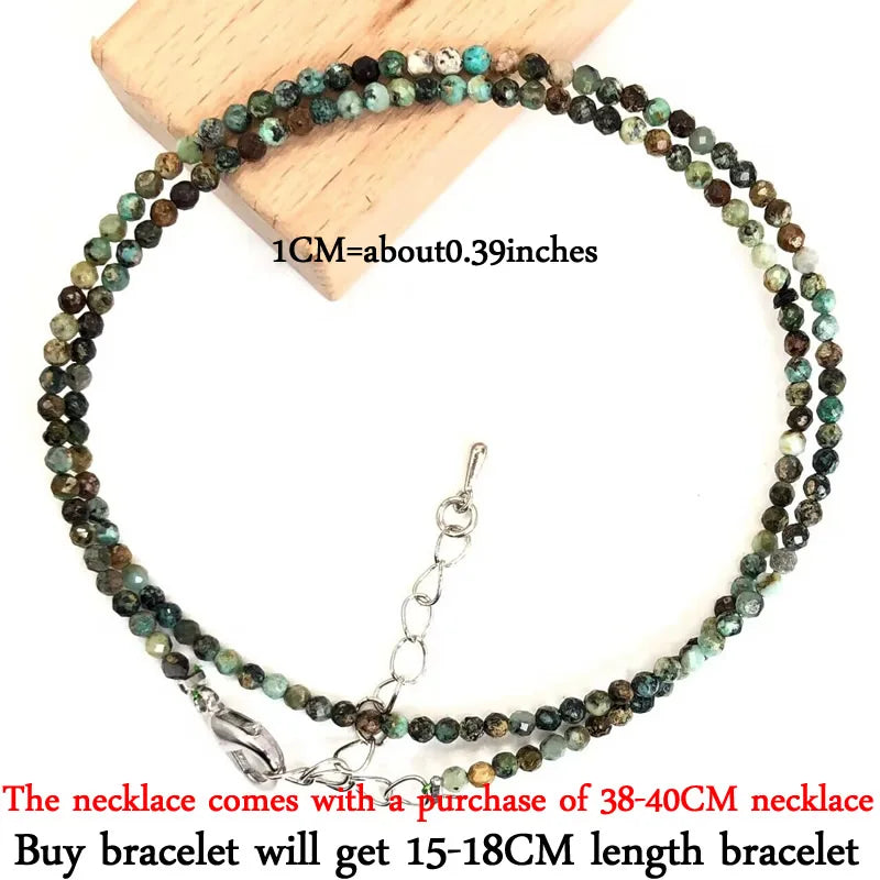 2025 New Boho Exquisite 2mm Natural Stone Necklace Small Chain Ladies Fashion Bracelet Accessories Charm Jewelry Accessorie - Charlie Dolly