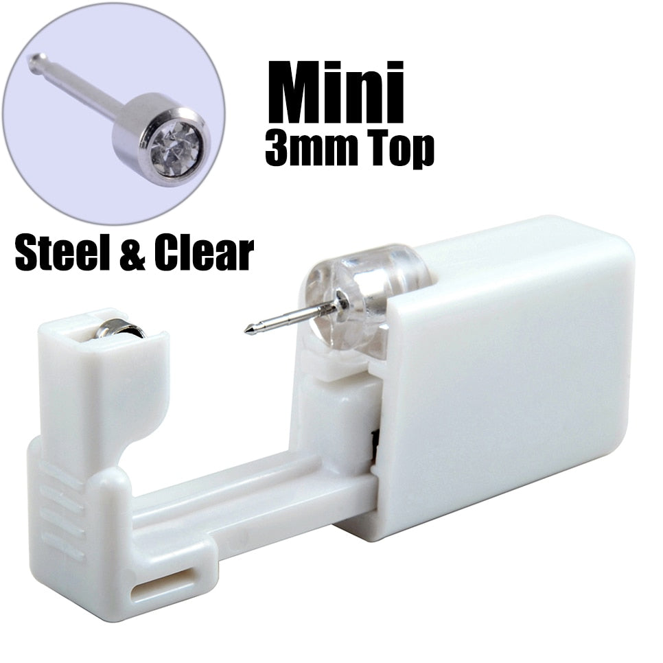 Disposable Sterile Ear Piercing Unit Cartilage Tragus Helix Piercing Gun Tool Kit Build In Steel Stud Earring Star Ball
