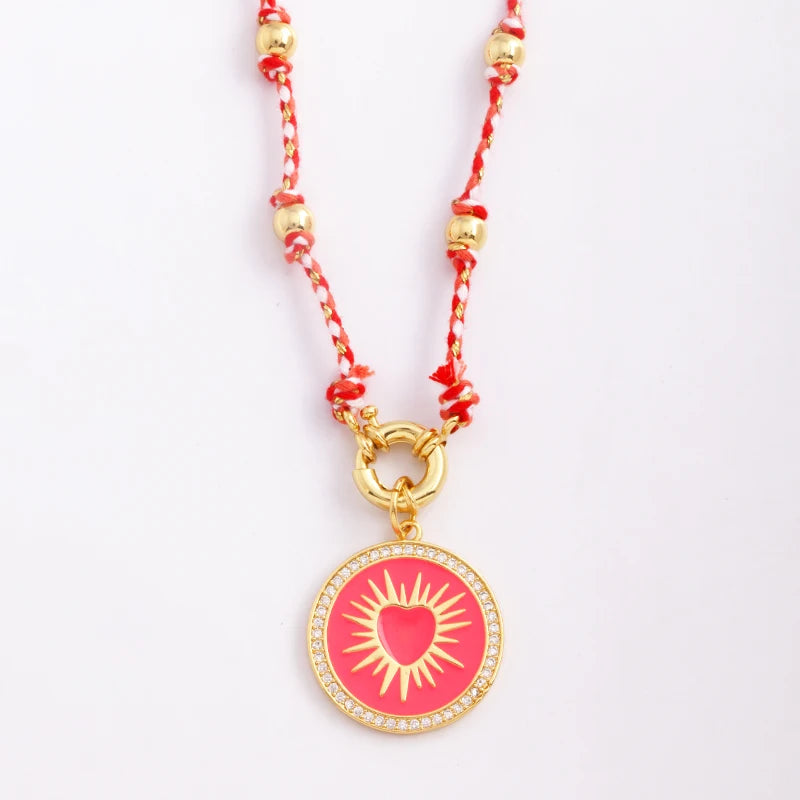 مجوهرات طويلة من خيوط القطن مع عقد وعناصر خرز بأسلوب البوهيمية، حبل مضفر ملون، تعويذة سترة، هدية حفلة صيفية للشاطئ
