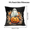 Halloween Pumpkin Ghost Pillowcase Happy Halloween Party Decorations For Home 2024 Trick or Treat Spider Bat Cat Pillow Covers - Charlie Dolly