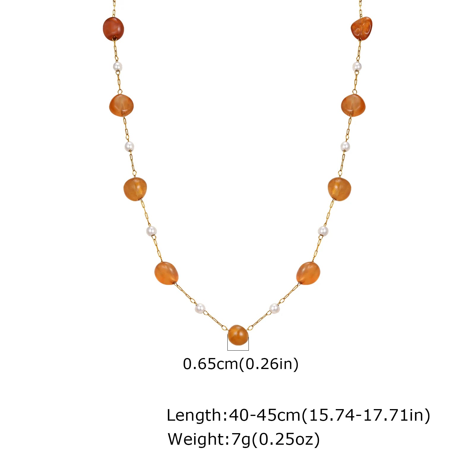 Natural Stone & Pearl Boho Necklace