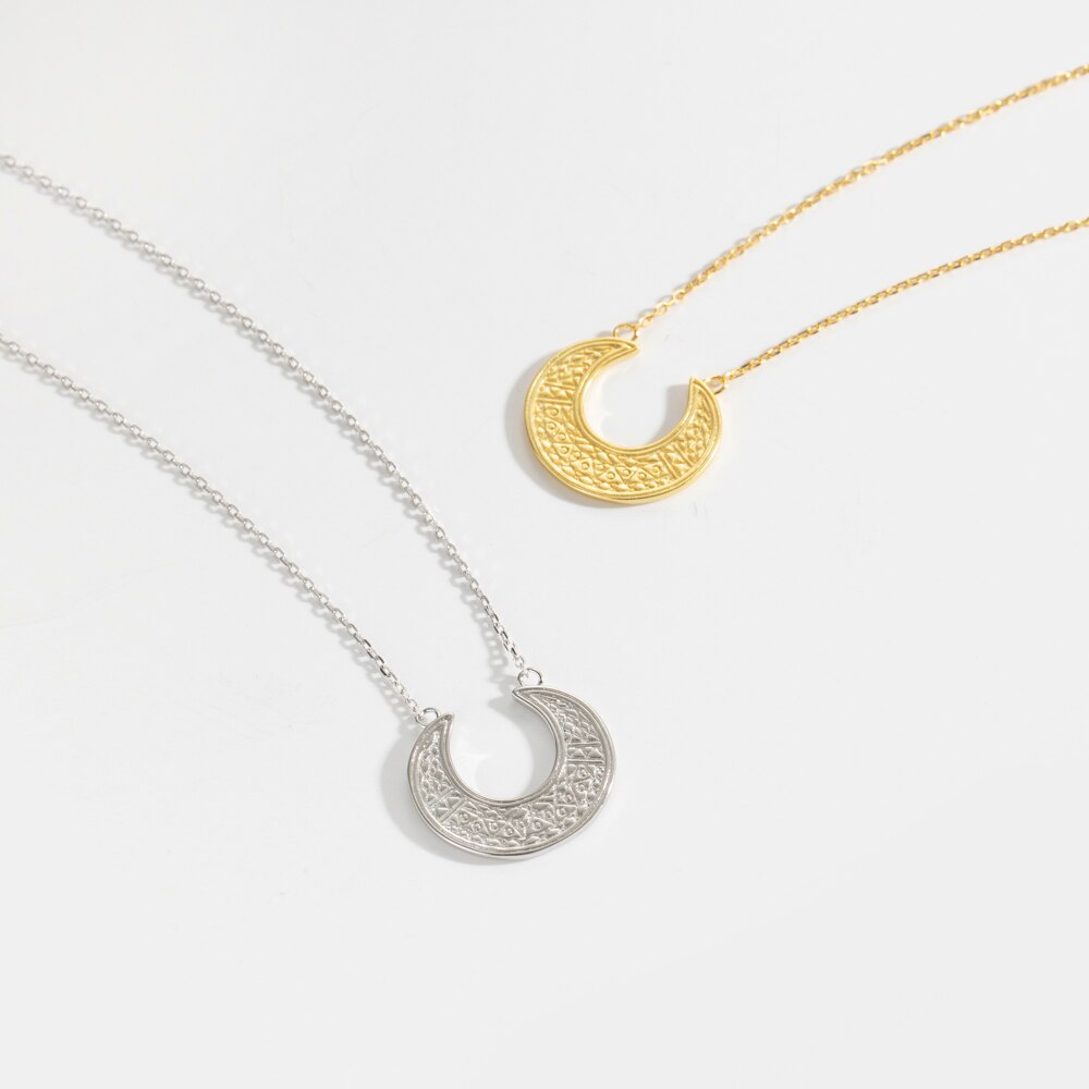 ANDYWEN 925 Sterling Silver Gold Coins Big Moon Pendant Necklace Long Chain Choker CZ Rock Punk Wedding Party Fine Jewels - Charlie Dolly