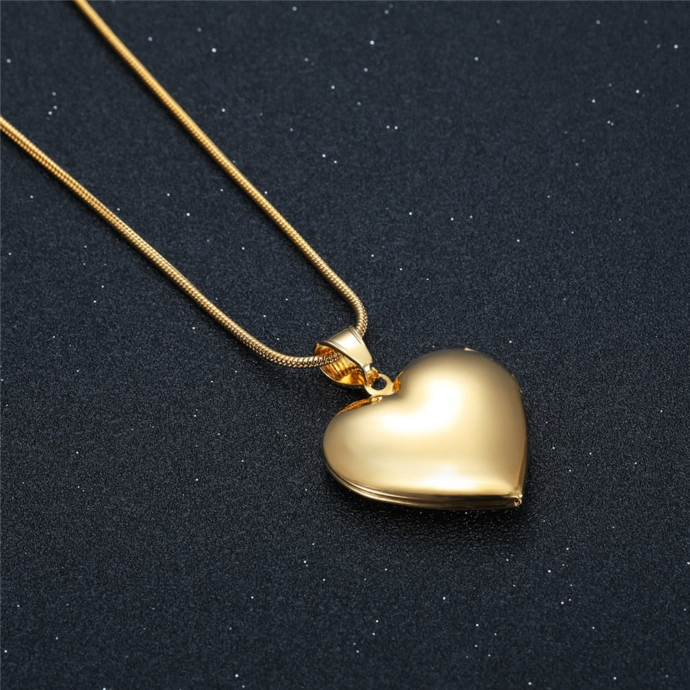 Choker Photo Frame Necklaces Stainless Steel Chain Picture Women Necklaces Heart Locket Pendant Family Image Annivers Gift