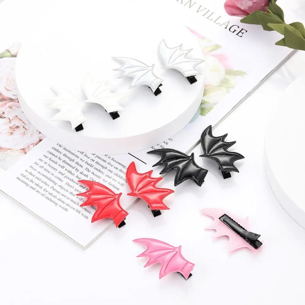 Bat Wings Shape Hairpins Halloween Devil Ears Headband Punk Hair Clip Gothic Costume Haunted House Party Adults Kids Head Decor - Charlie Dolly