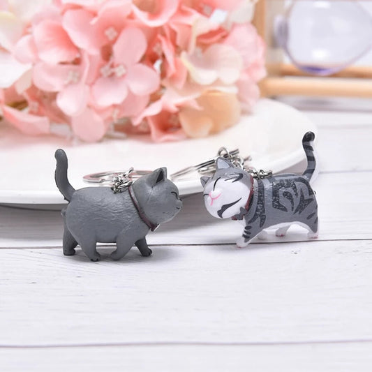 SOMEHOUR Fashion Cute Cat Pendant Keychain Car Bag Charm Shake Head Keyrings Creative Jewelry For Women Kids Gifts Accessories - Charlie Dolly