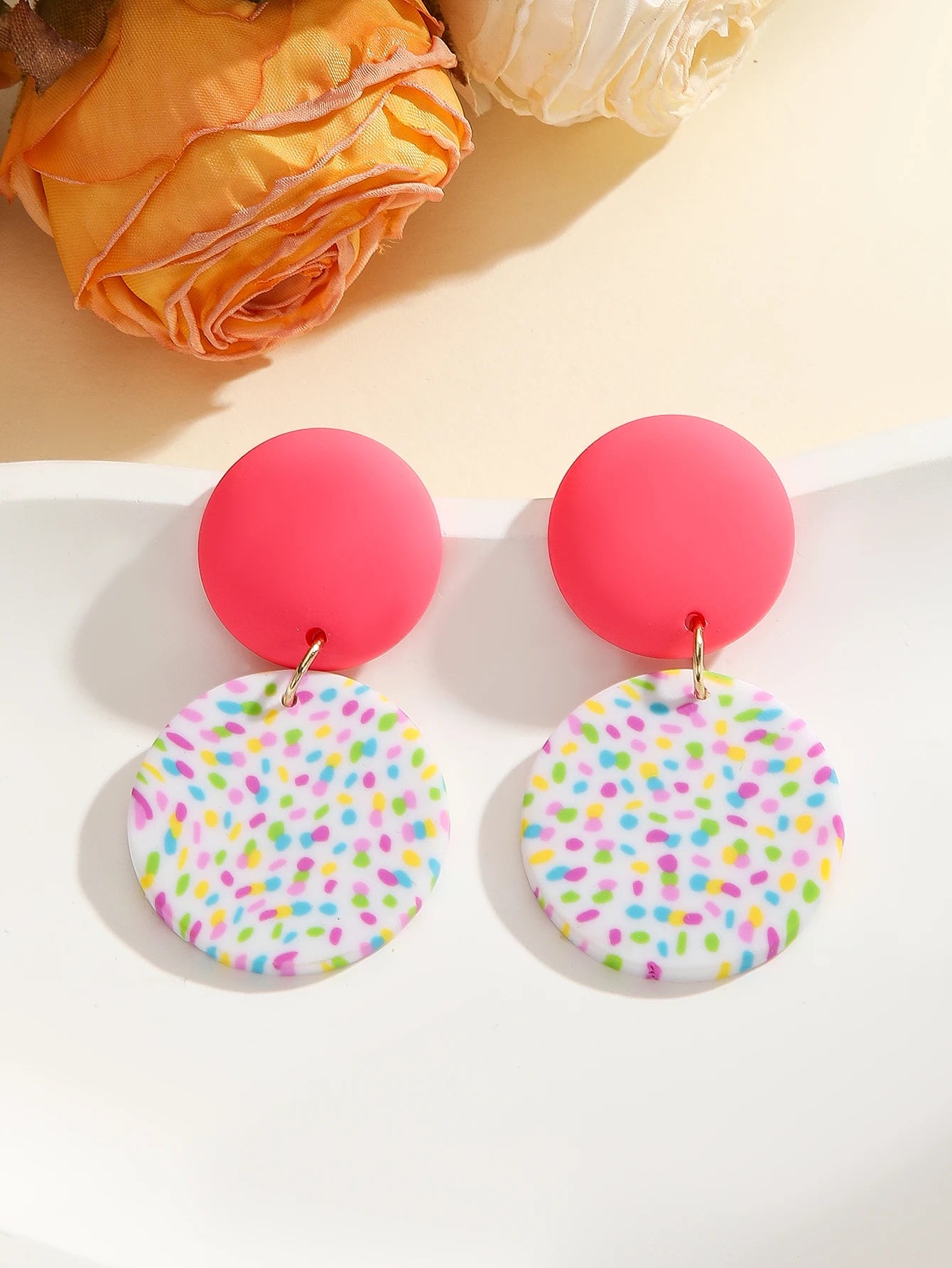 Polymer Clay Chevron Arch Dangle Earrings Jewelry