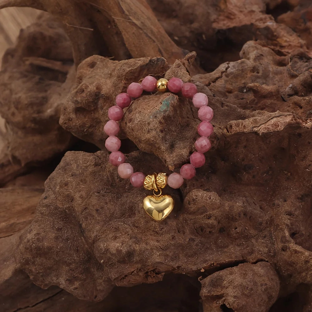 Crystal Stone Beaded Boho Ring — Amethyst, Moonstone & Turquoise