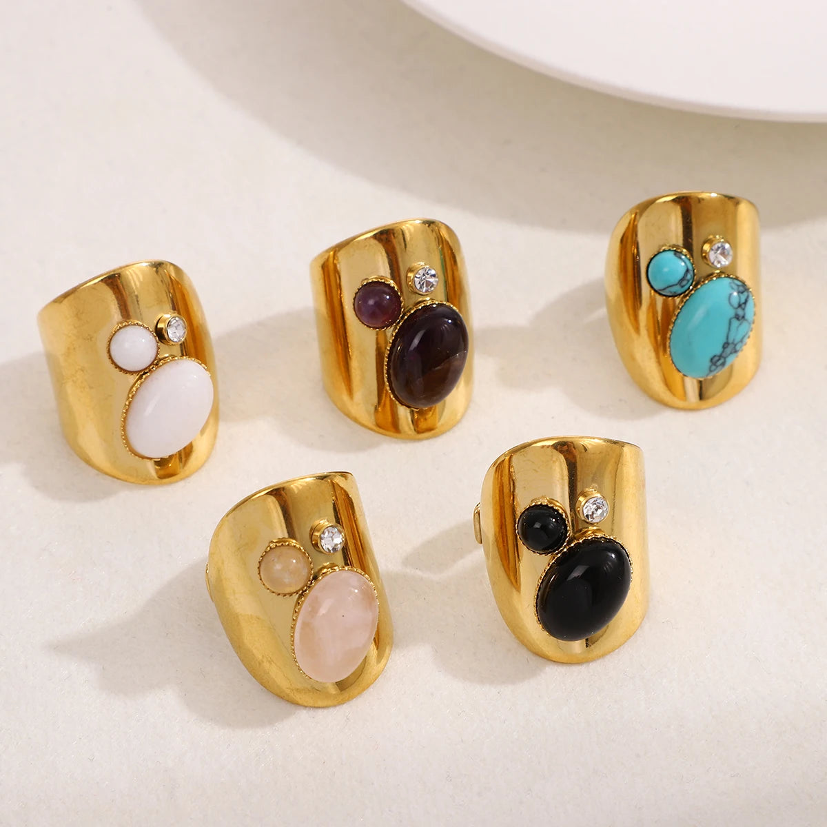 Vintage Boho Zircon Statement Ring