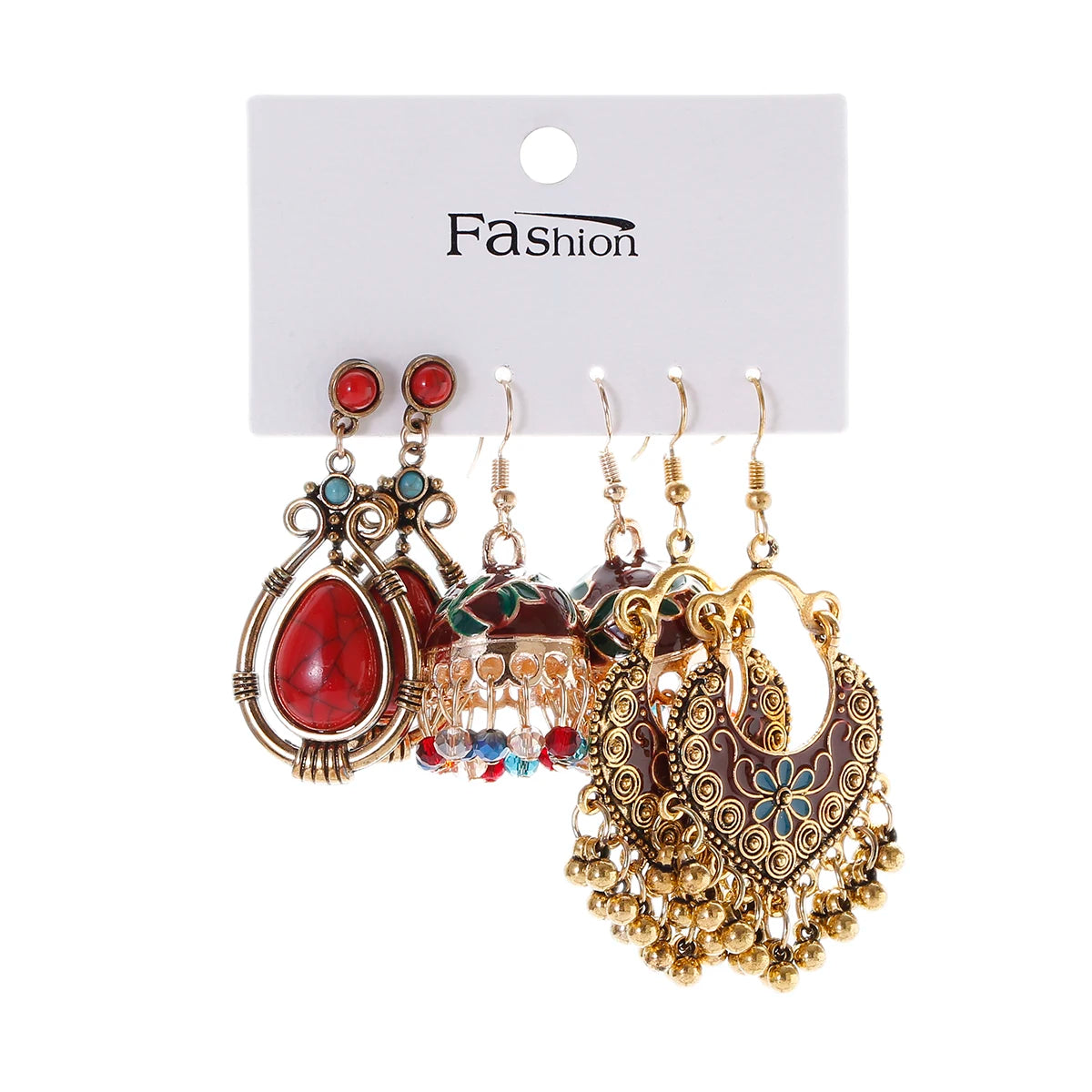 بوهو العرقية استرخى/أقراط مستديرة للنساء خمر موضة 2024 طقم أقراط Pendientes القرط قلادة غير عادية مجوهرات الإناث