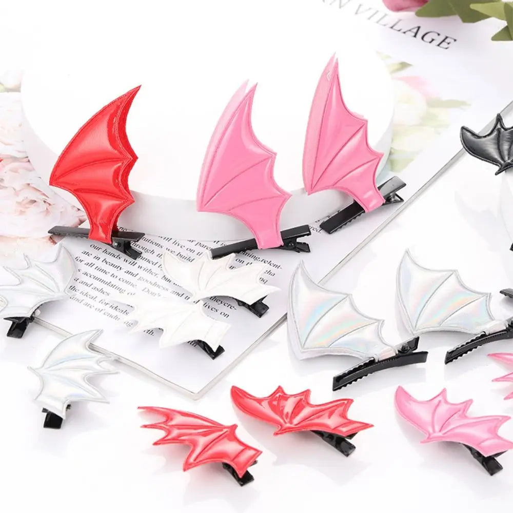 Bat Wings Shape Hairpins Halloween Devil Ears Headband Punk Hair Clip Gothic Costume Haunted House Party Adults Kids Head Decor - Charlie Dolly