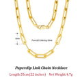ORSA JEWELS 14K Gold Plated Genuine 925 Sterling Silver Paperclip Neck Chain 6/9.3/12mm Link Necklace for Women Men Jewelry SC39 - Charlie Dolly