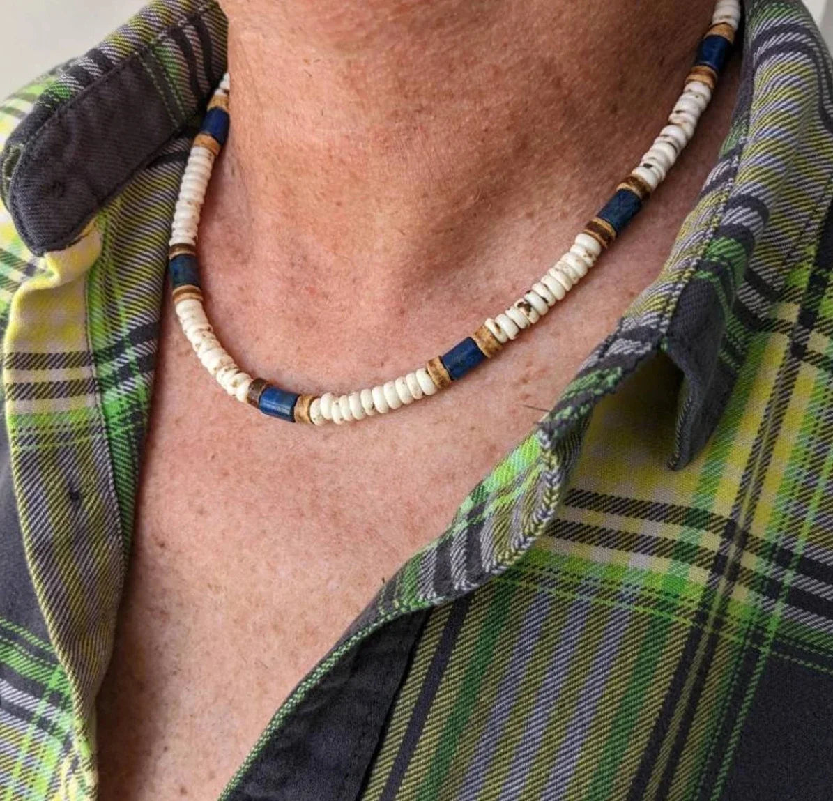 White Puka Shell Surf Boho Necklace