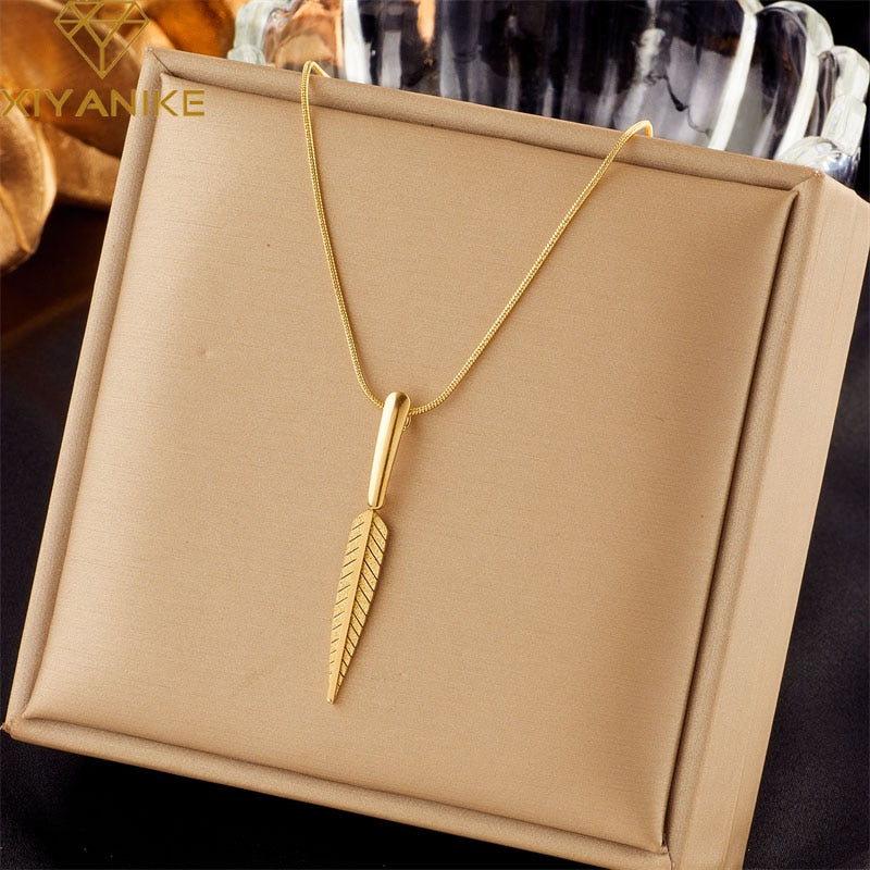 DIEYURO 316L Stainless Steel Butterfly Moon Lock Blue Eyes Pendant Necklace For Women Multilayer Choker Chain Jewelry Gifts - Charlie Dolly