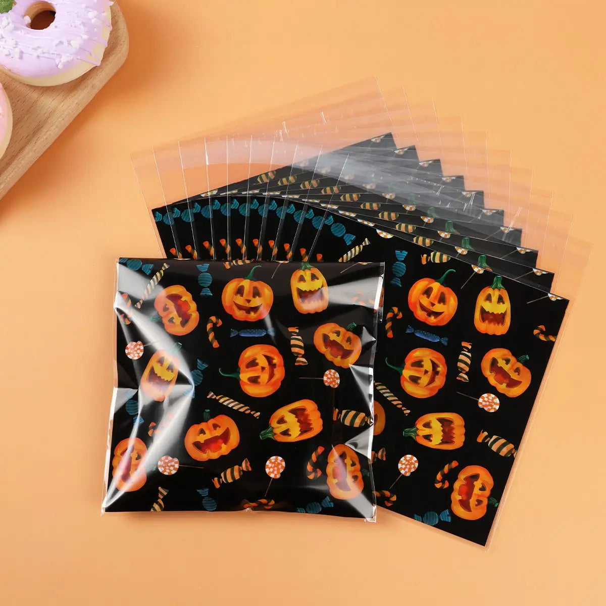 50PCS Halloween Candy Bags Halloween Party Decorations For Home 2024 Packaging Bag Pumpkin Party Ghost Halloween Decor Supplies - Charlie Dolly