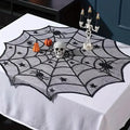 Halloween Black Lace Placemat Happy Halloween Party Decorations 2024 For Home Spider Web Tablecloth Kitchen Dining Table Covers - Charlie Dolly