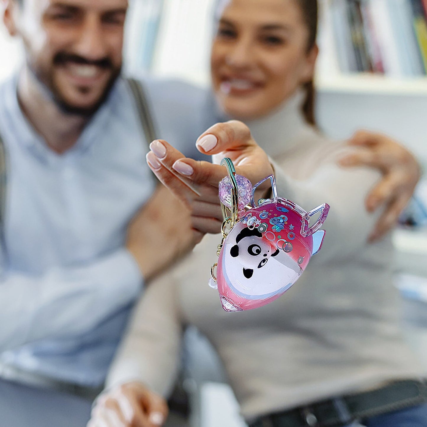 Panda Key Chains Women Cute Astronaut Animal Keychain As Gifts For Girls Astronaut Quicksand Floating Panda Panda Keychain As