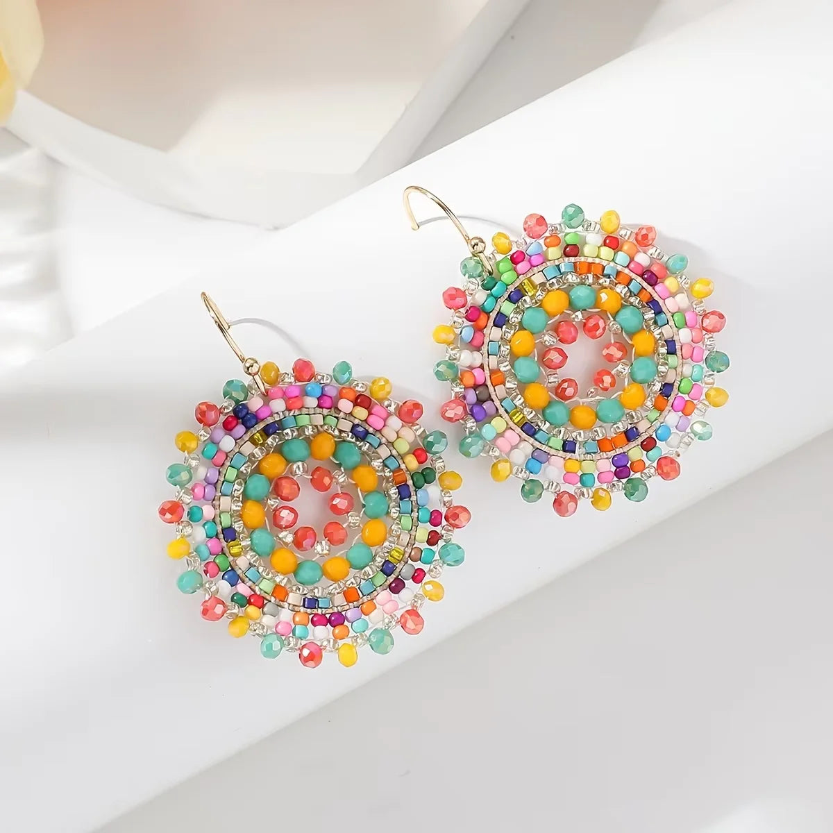 Rhinestone Floral Swing Drop Earrings Jewelry