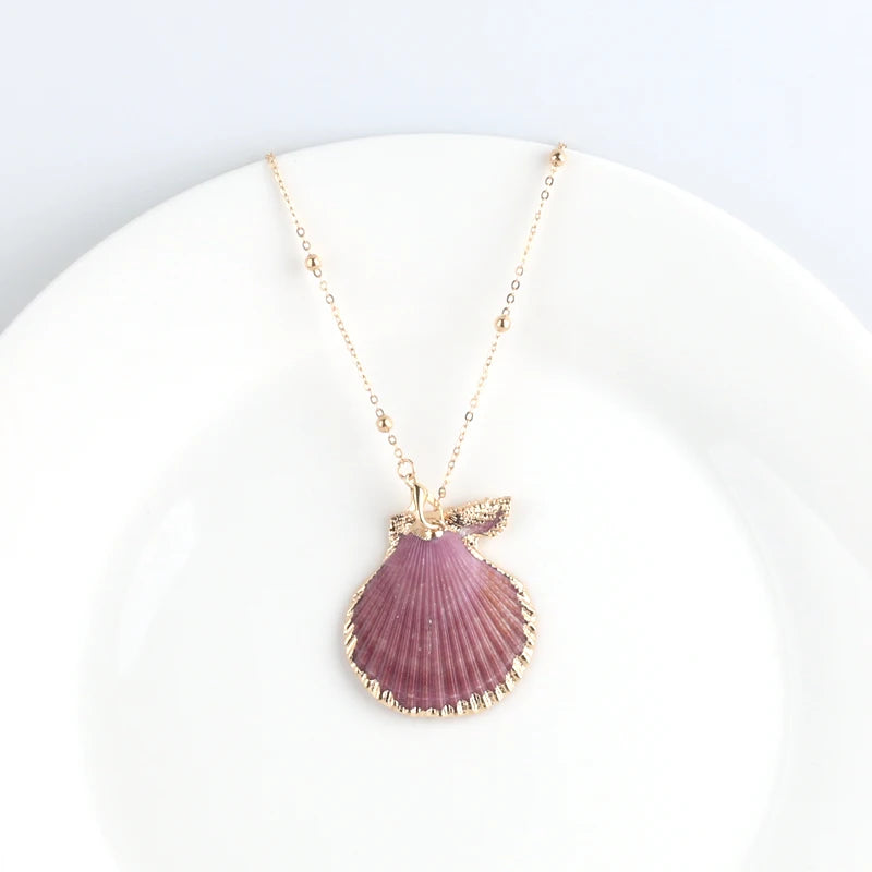 Conch Shell Boho Pendant Necklace