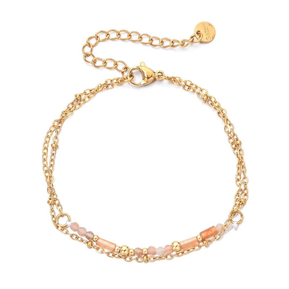 Gold Lapis Lazuli & Turquoise Chain Bracelet