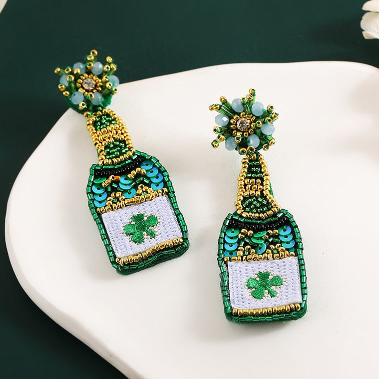 Bohemia Colorful Seed Beads evil eye Flower Drop Earrings For Women Handmade Tassel swan Statement Dangle Earrings Jewelry