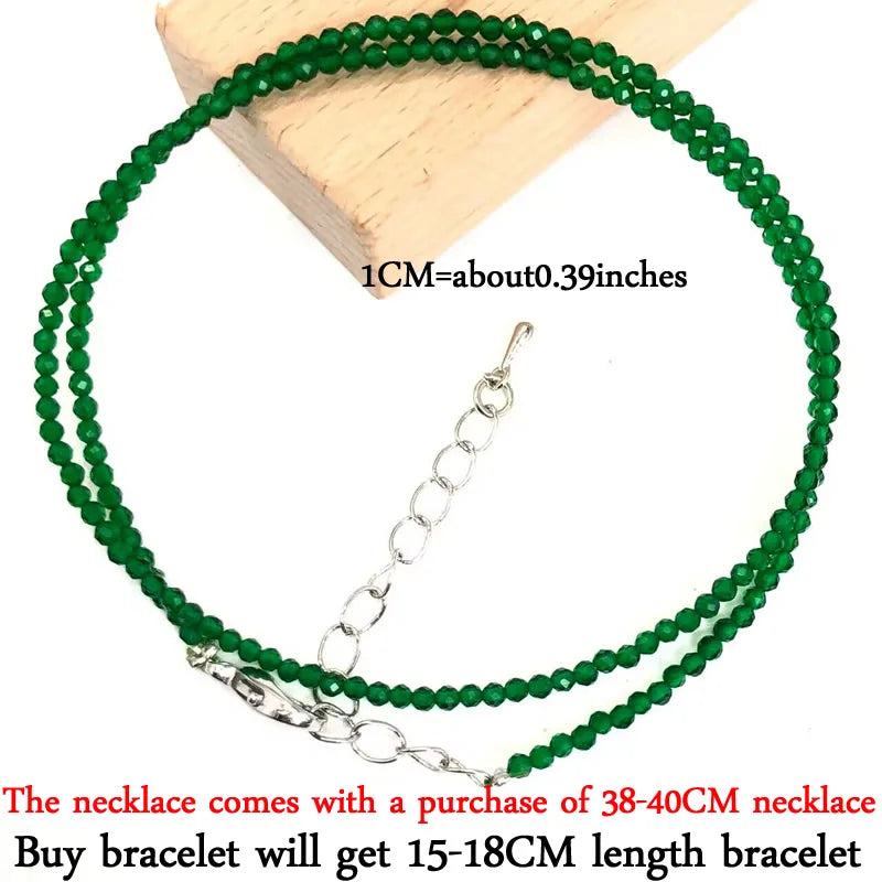 2mm Gemstone Beaded Necklace & Bracelet