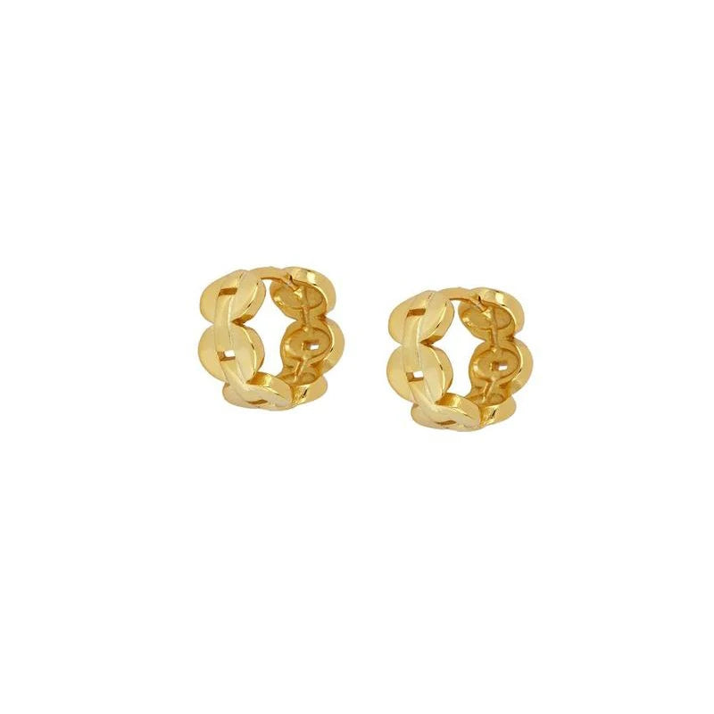 Gold Plated Hoop Stud Ear Cuff Earrings Set Jewelry