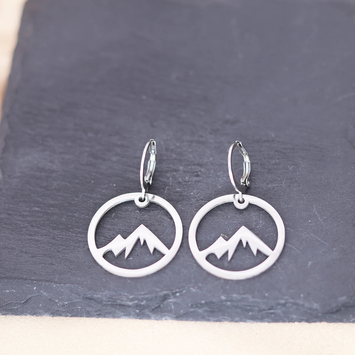 Snowy Mountain Stainless Steel Drop Earrings Jewelry