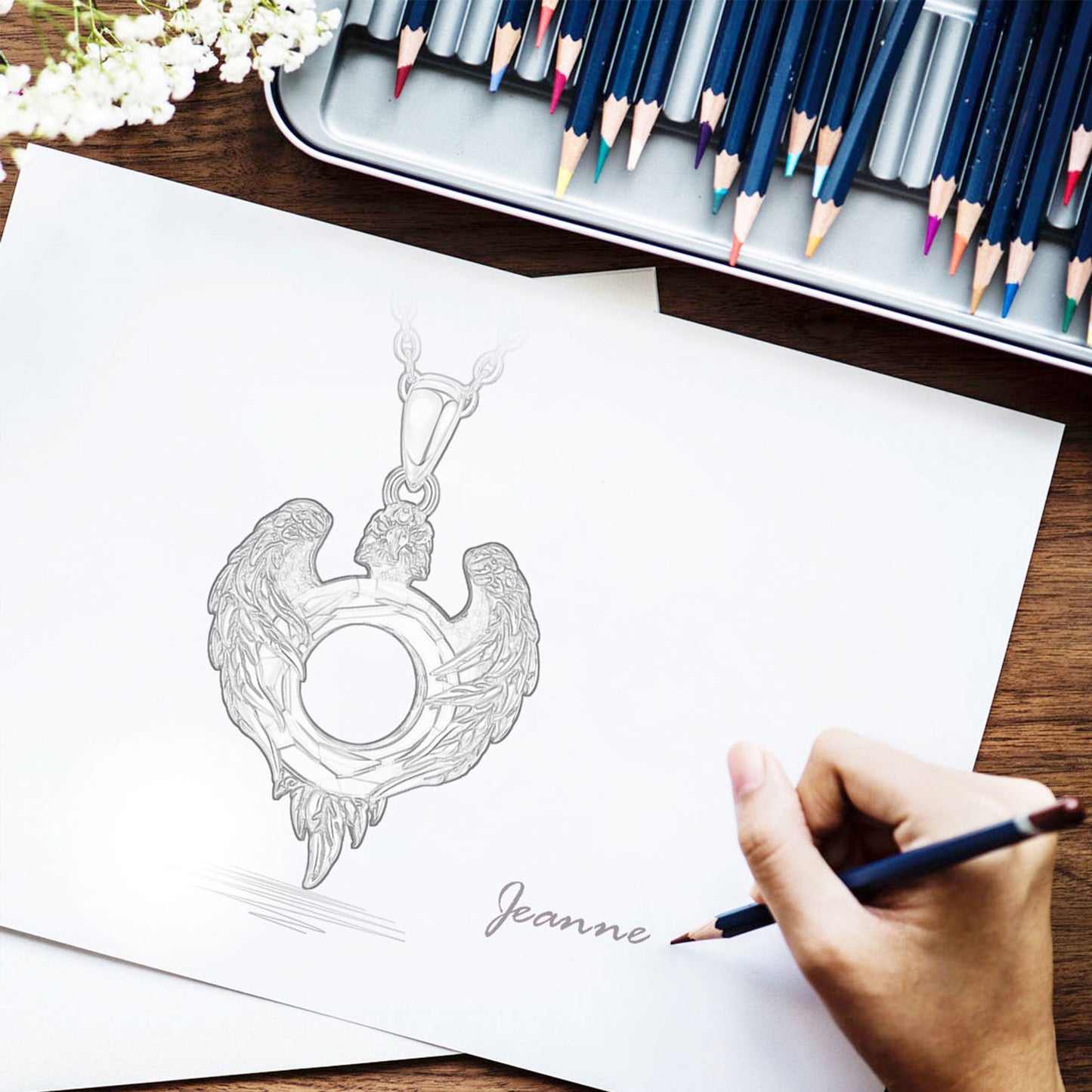 Eudora Real 925 Sterling Silver Eagle Necklace Luxury Austrian Crystal Amulet Pendant Men Women Exquisite Jewelry Party Gift