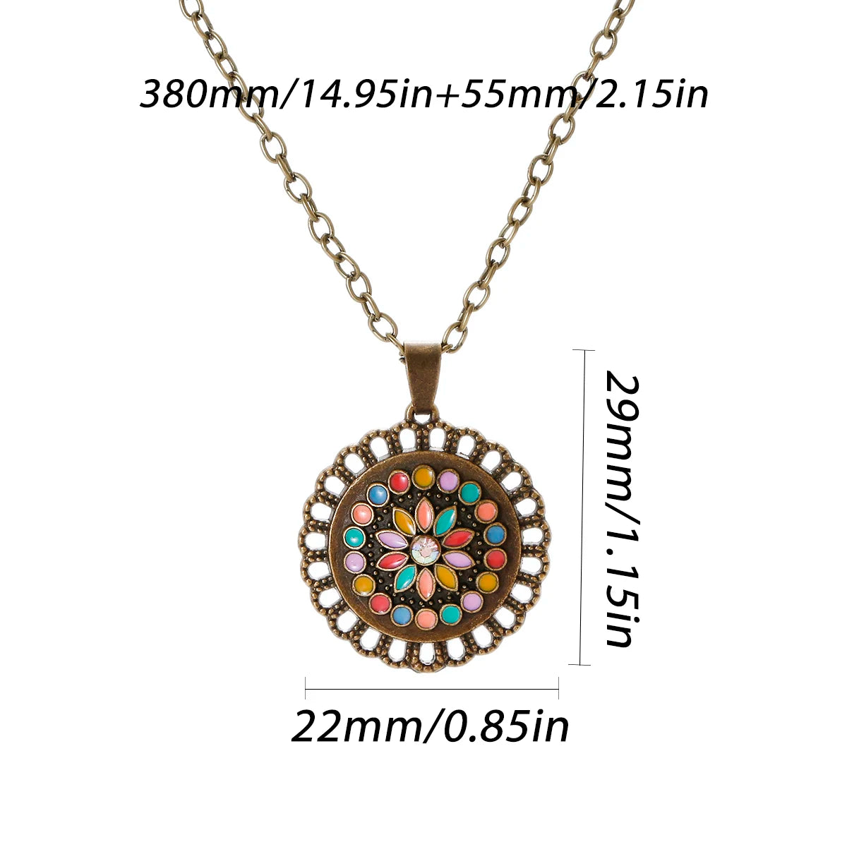 Colorful Bead Flower Necklace Earring Set Jewelry