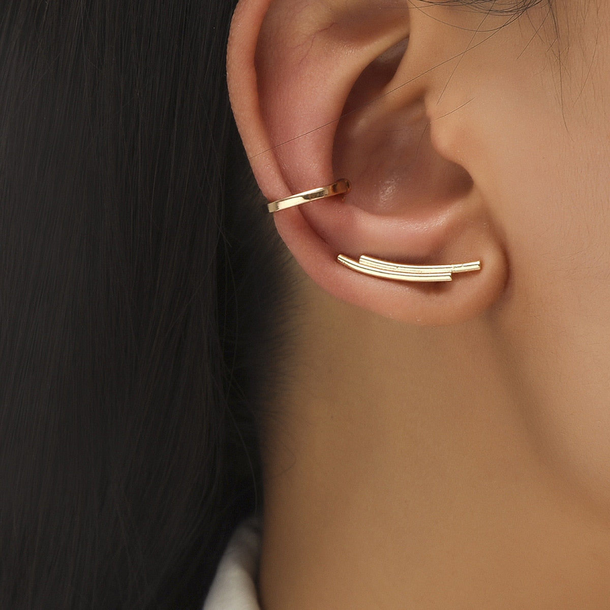 Trendy Bohemian No Piercing Crystal Rhinestone Ear Cuff Earrings for Women Wrap Stud Clip Earrings Girl Earrings Jewelry Bijoux