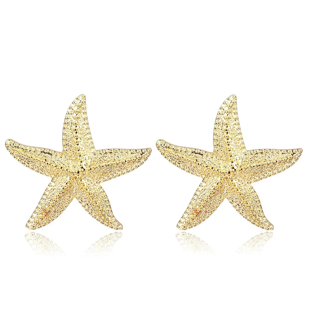 مبالغ فيها بوهو معدن كبير نجم البحر وأقراط للنساء السيدات العصرية الصيف الذهب اللون أقراط 2023 مجوهرات الأزياء جديد