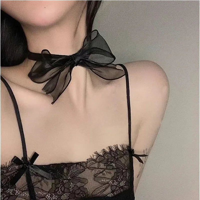 Metal Tube Velvet Double Layer Choker Necklace Jewelry