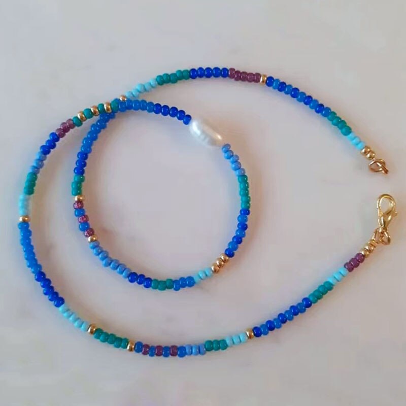 Exquisite Beaded Crystal Natural Shell Necklace Ohemia Style Handmade Women Statement Collares De Moda Beach Jewelry Friendship