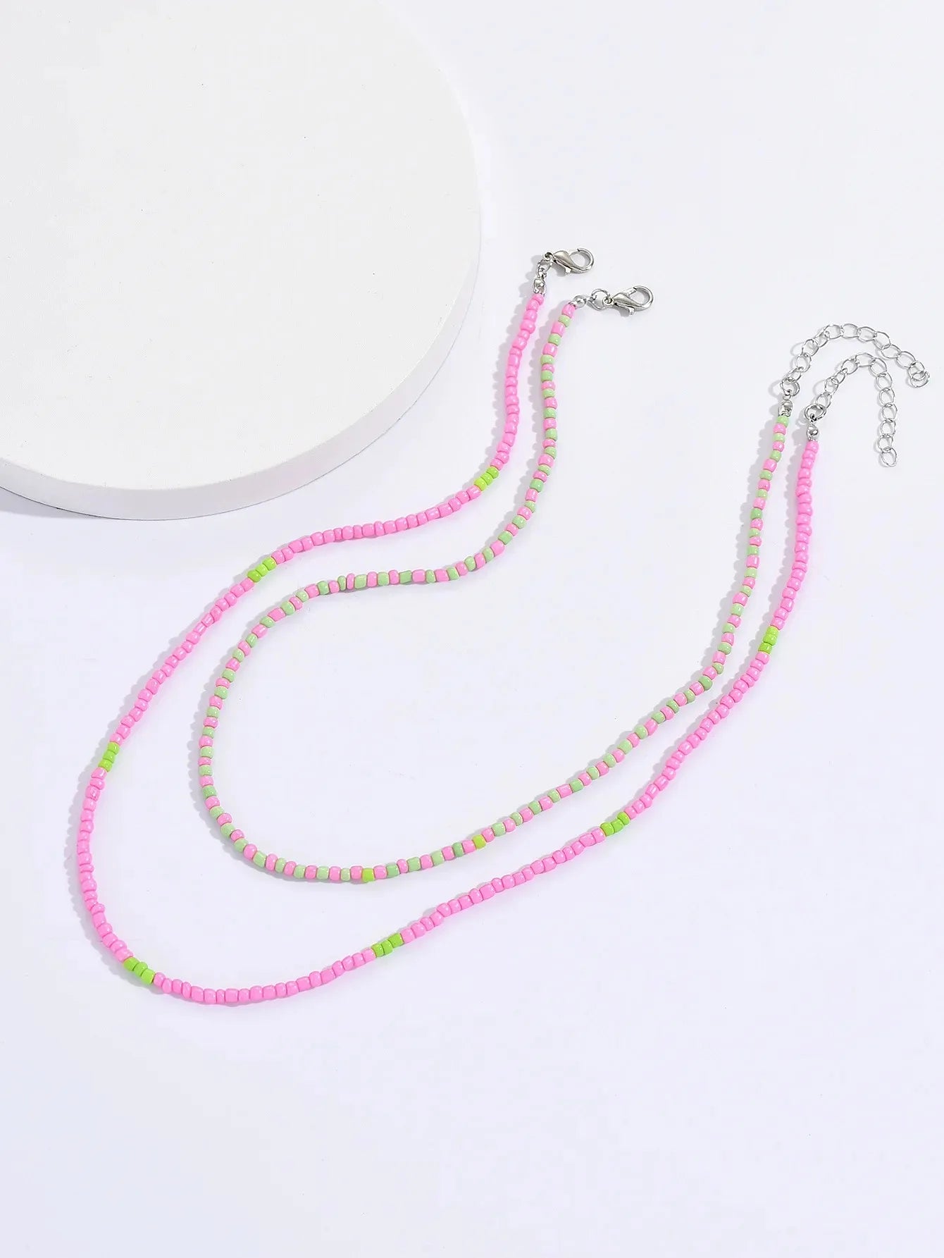 Seed Bead Double Layer Collar Necklace Jewelry