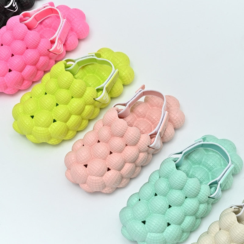 Comwarm Toddler Children Bubble Slippers Kids Summer Sandals Outdoor Leisure Beach Slides Boys Girls Closed Toe Home Shoes