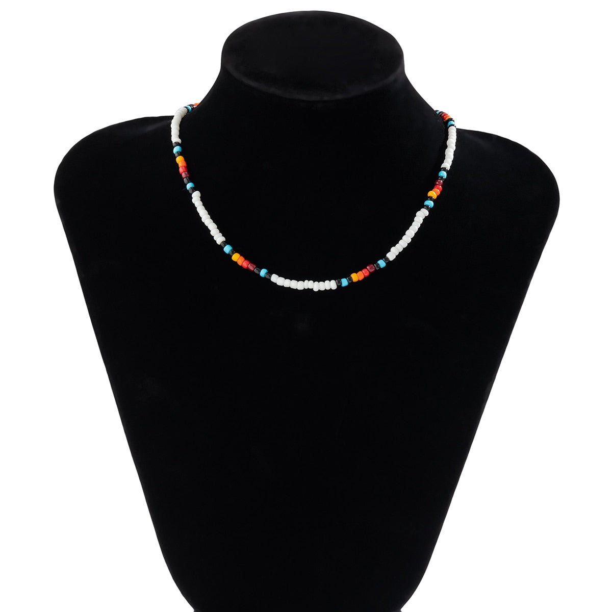 SHIXIN Separable 2 Layered White/Black Beads Necklaces Korean Small Beaded Conch Shell Choker Necklace for Women Fashion Collar