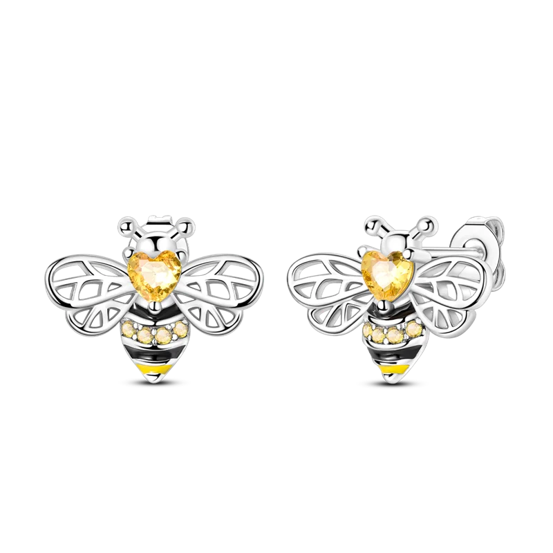 Sterling Silver Clover Butterfly Hoop Earrings Jewelry