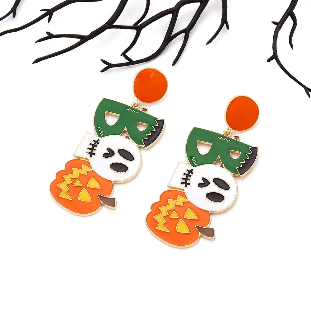 Exaggerated Rhinestone Characters Earrings for Woman 2023 Halloween Earrings Jewelry Party Casual - Charlie Dolly